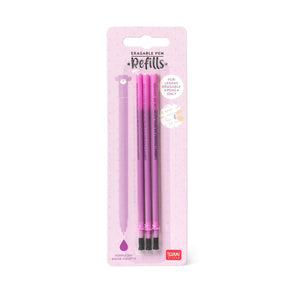 Legami - Set de 3 recambios para bolígrafos borrables - Tinta morada - Bolígrafo borrable