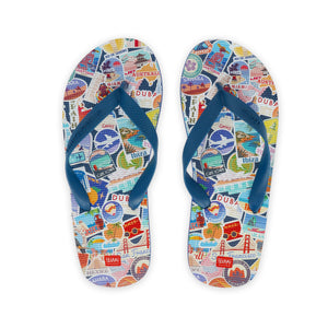 Legami - Chanclas con pegatinas de viaje, talla 44/45 Regular