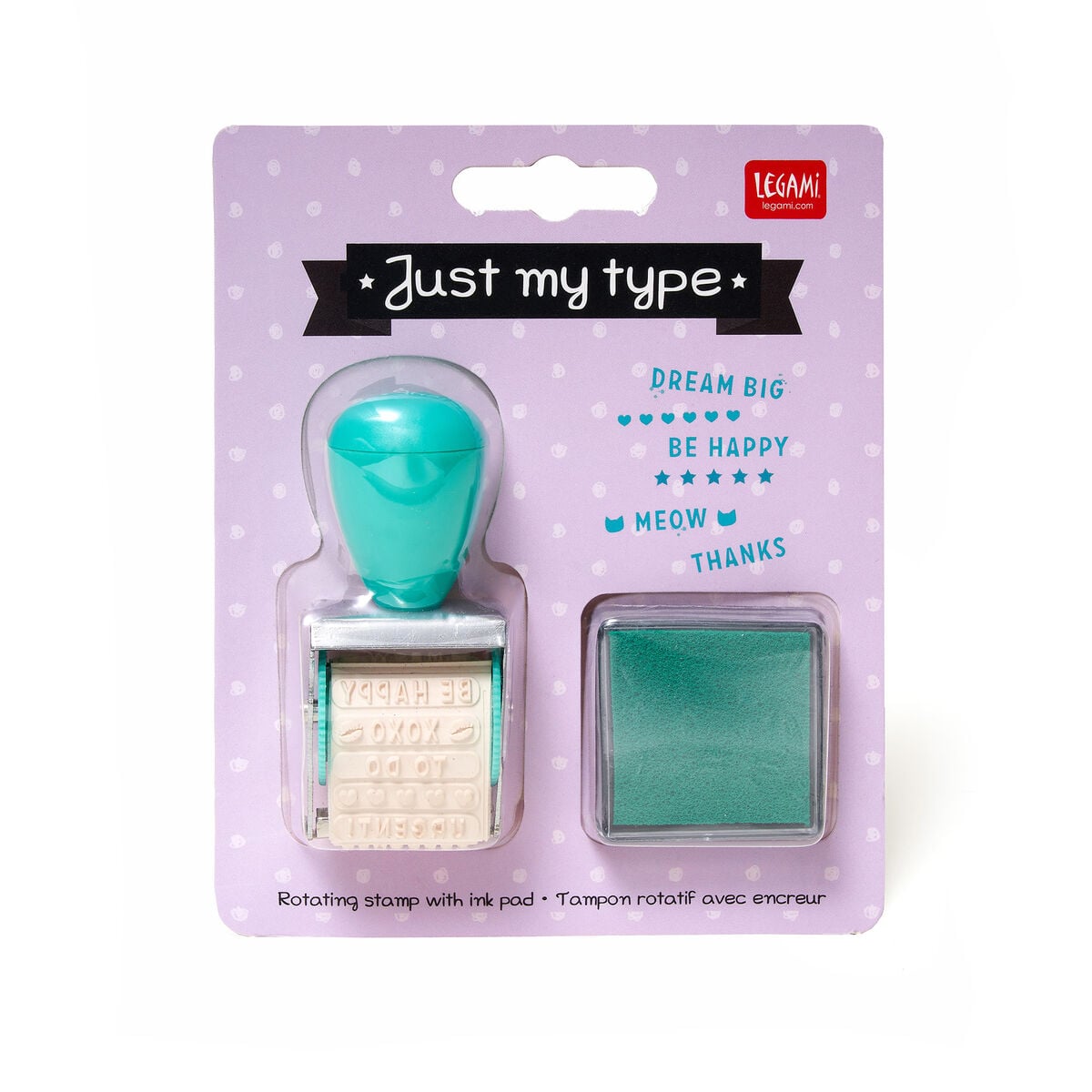 Legami - Just My Type - Sello giratorio con tampón de tinta