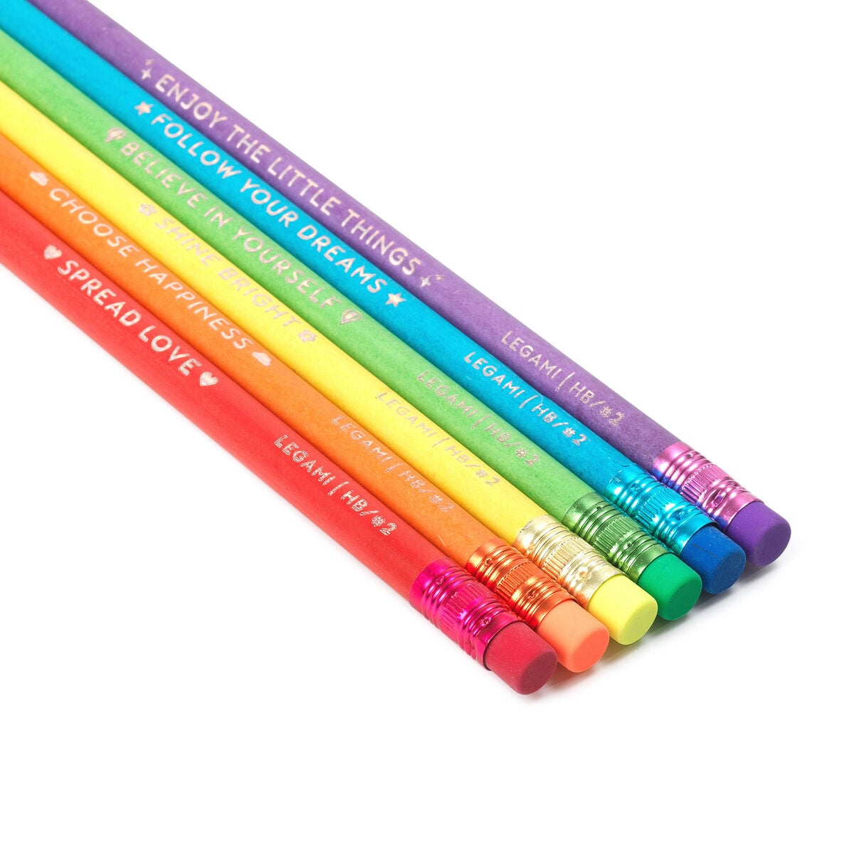 Legami - Set de 6 lápices de grafito HB hechos de papel reciclado