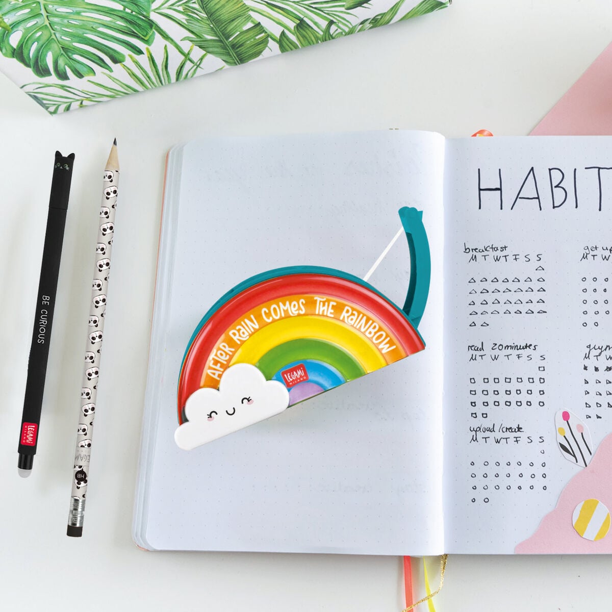 Legami - Dispensador de cinta adhesiva con mango - Follow Rainbow