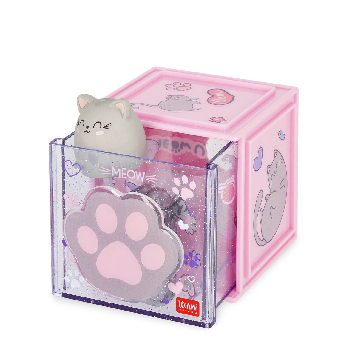 Legami - Caja de Almacenamiento Apilable para Escritorio - Cutie Cube