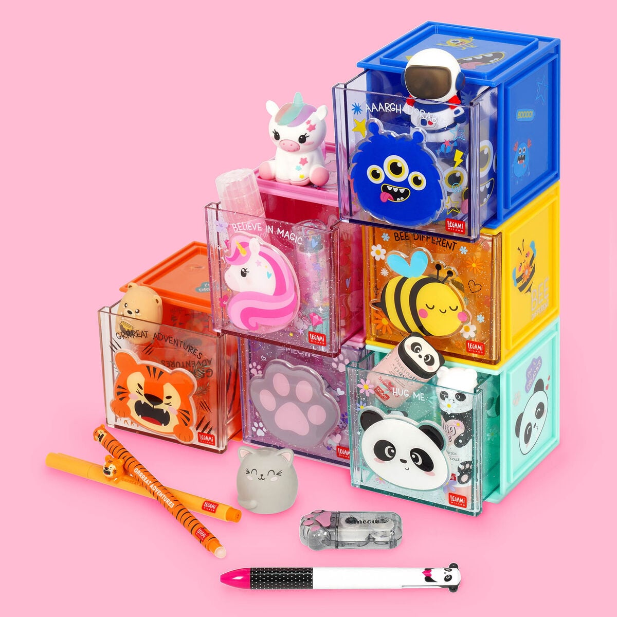 Legami - Caja organizadora de escritorio apilable - Cutie Cube