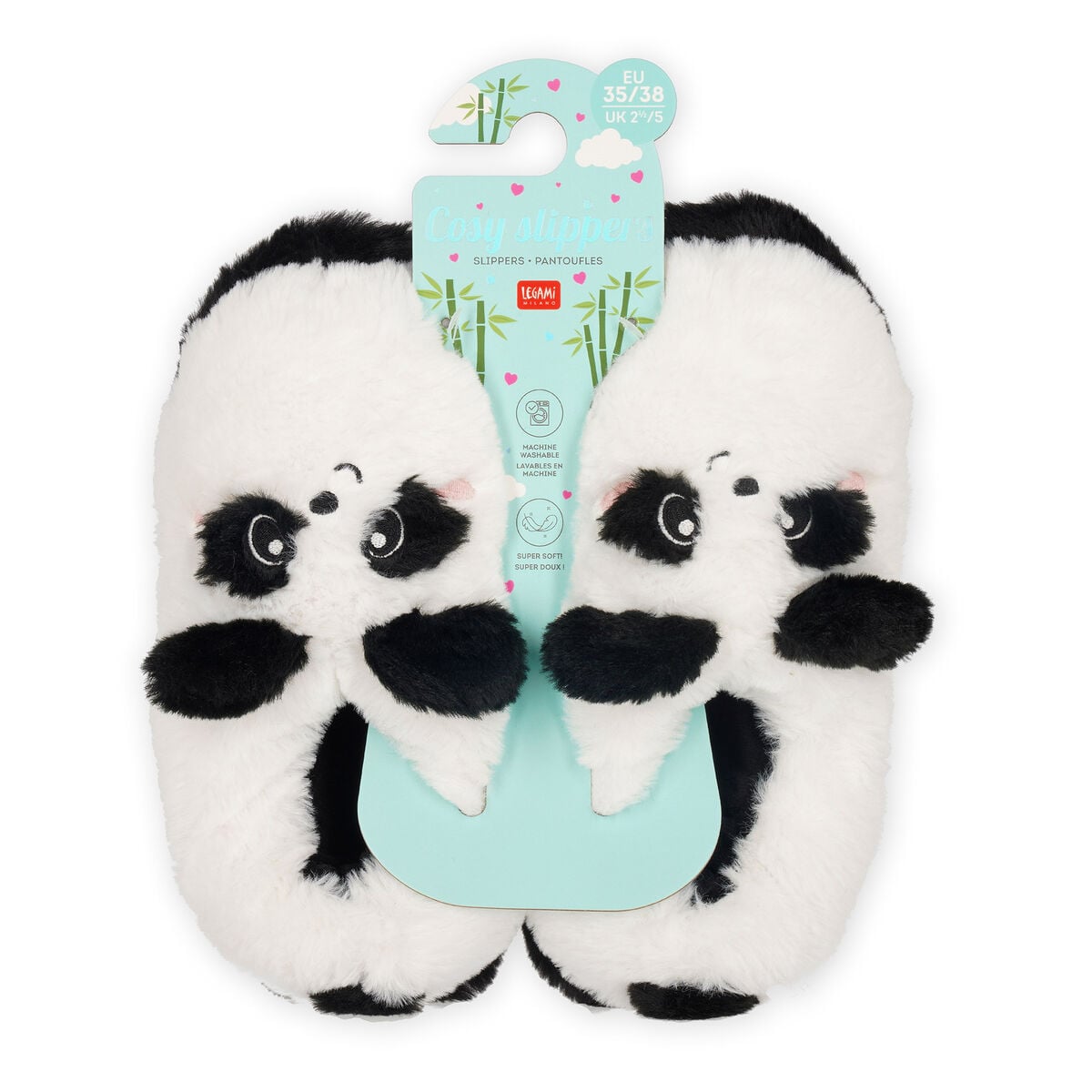 Legami - Zapatillas de estar por casa - Panda Mediano - Cozy Slippers