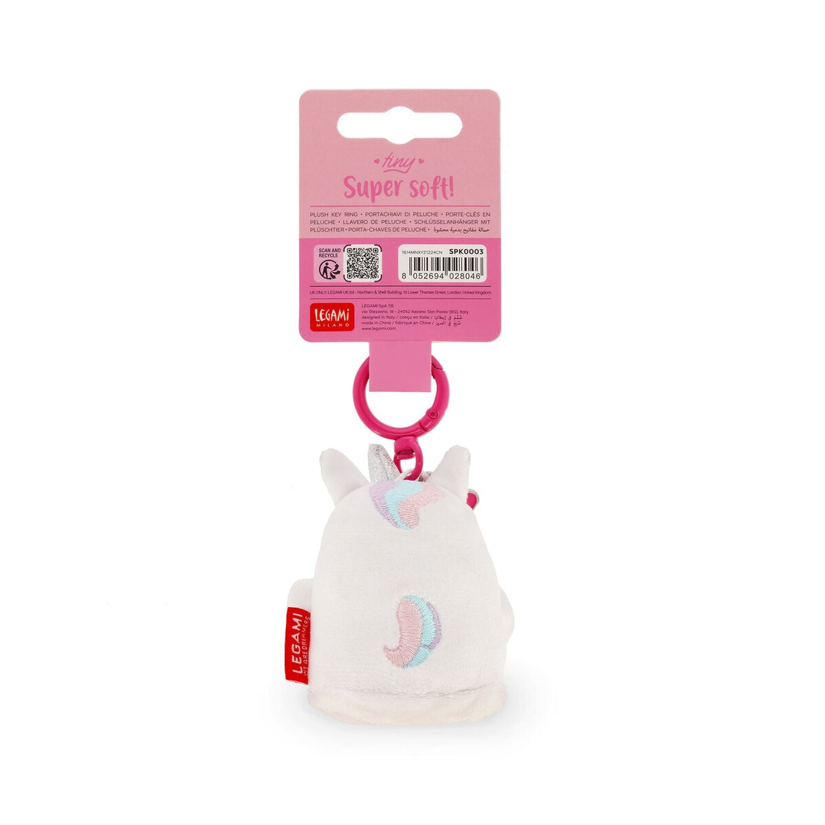 Legami - Llavero de Peluche Unicornio - ¡Diminuto y Súper Suave!