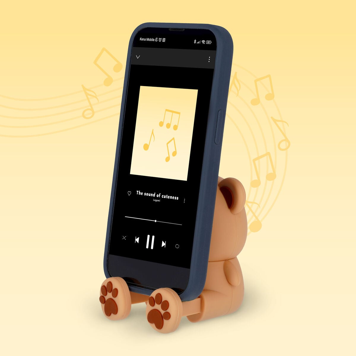 Legami - Soporte para Smartphone Inalámbrico con Altavoz Osito - Sound Cuteness