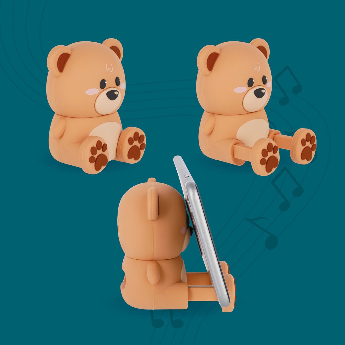 Legami - Soporte para Smartphone Inalámbrico con Altavoz Osito - Sound Cuteness