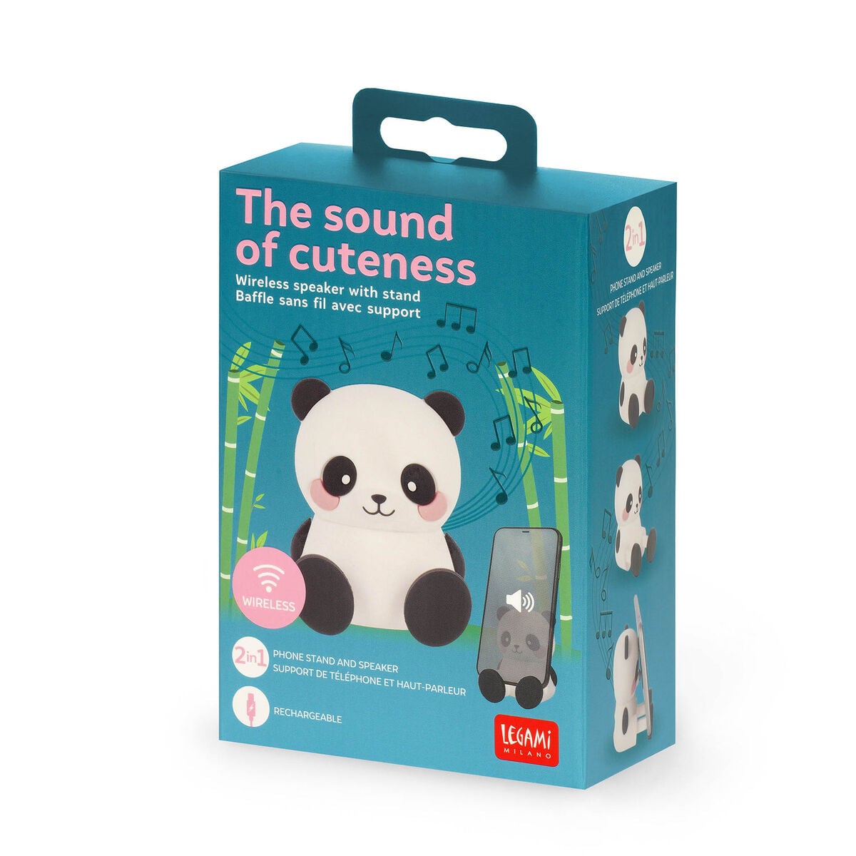 Legami - Altavoz Inalámbrico con Soporte - Panda - Sound Cuteness