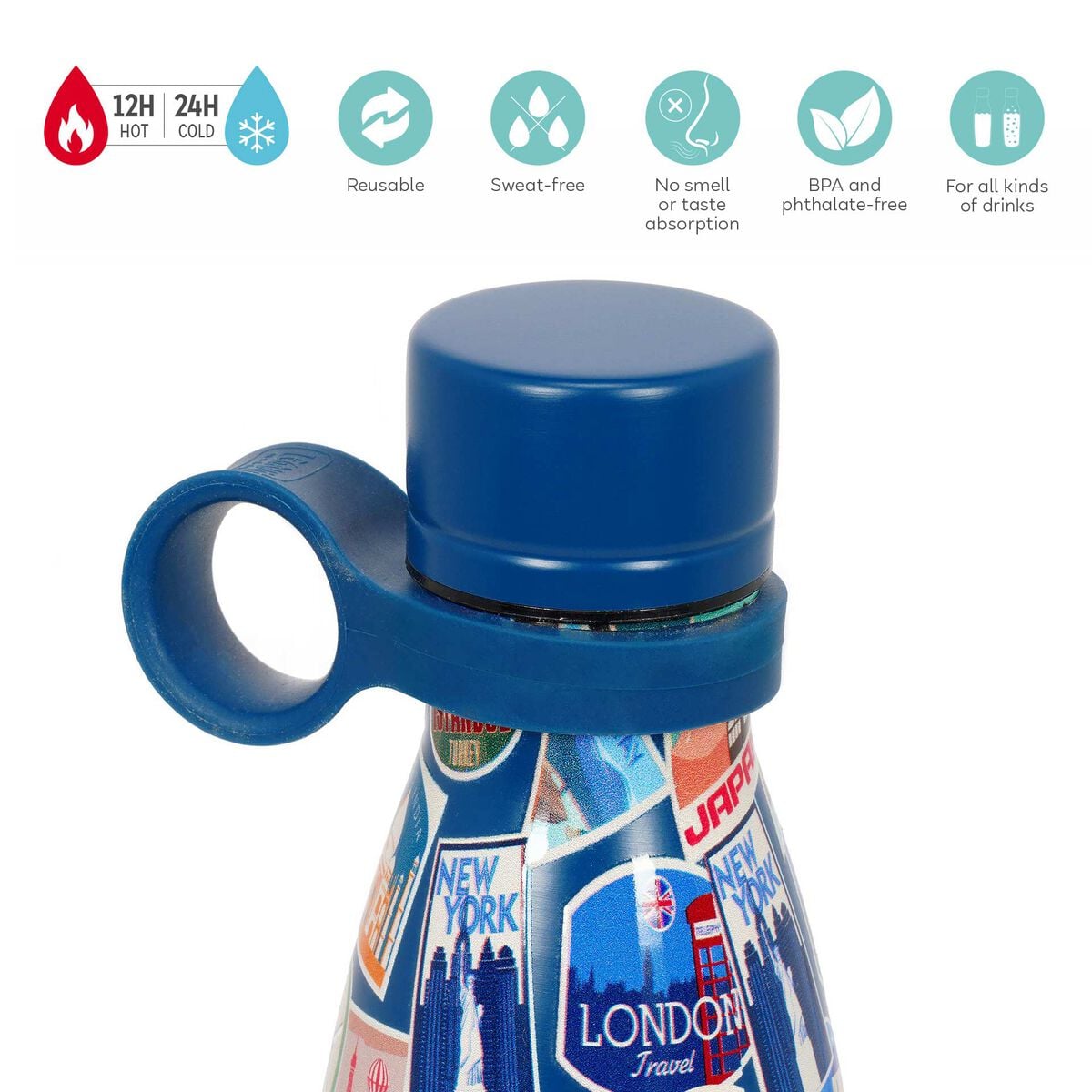 Legami - Termo de 500 ml - Adhesivos de Viaje - Frío y Caliente