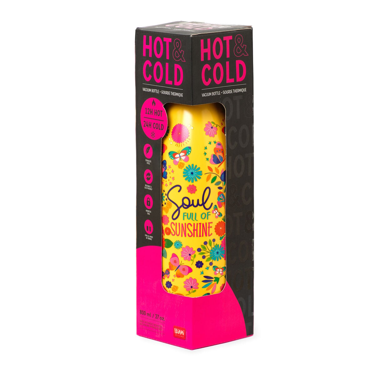 Legami - Botella térmica de 800 ml - Mariposa - Frío y caliente