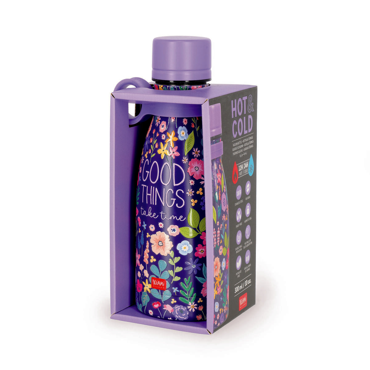 Legami - Mini Termo 300 ml - Flores - Frío y Caliente