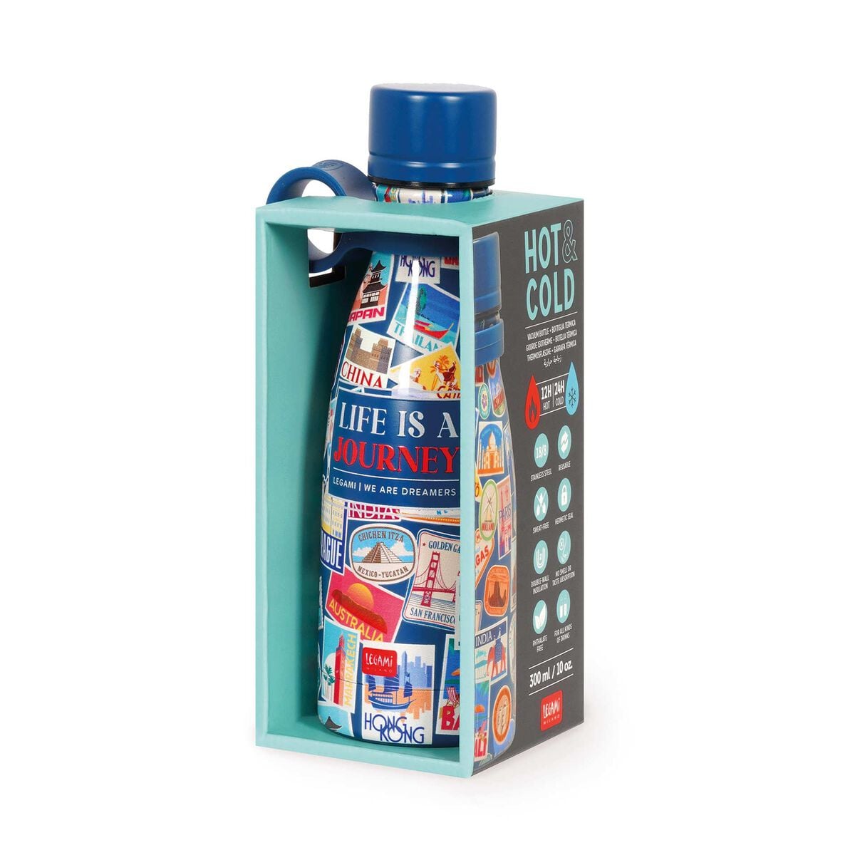 Legami - Termo Mini 300 ml - Adhesivos de Viaje - Frío y Caliente