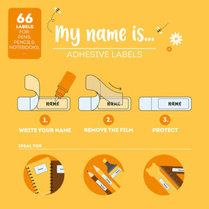 Legami - Etiquetas adhesivas con película protectora - Me llamo... - Osito