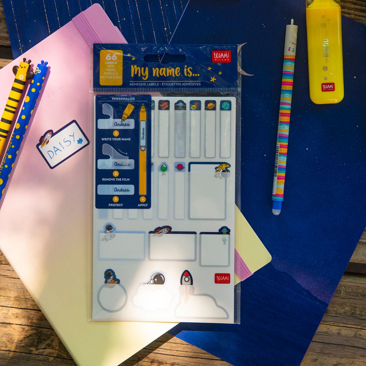 Legami - Etiquetas adhesivas con Protective Film - My Name Is... - Espacio