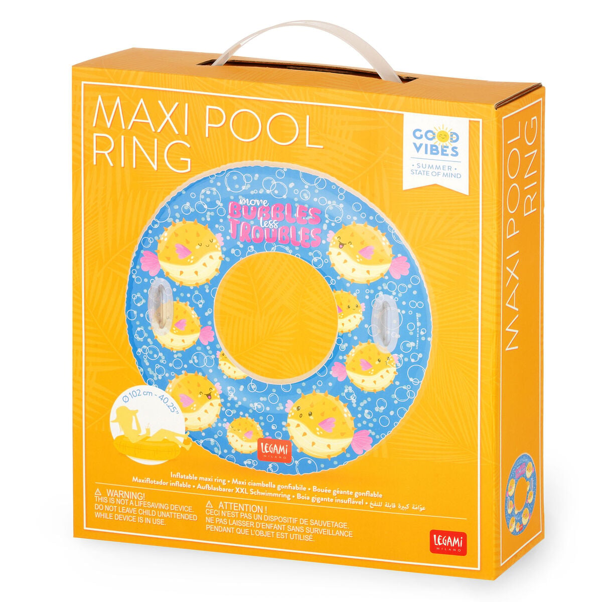 Legami - Anillo hinchable para piscina Maxi Pufferfish - Anillo Maxi para piscina