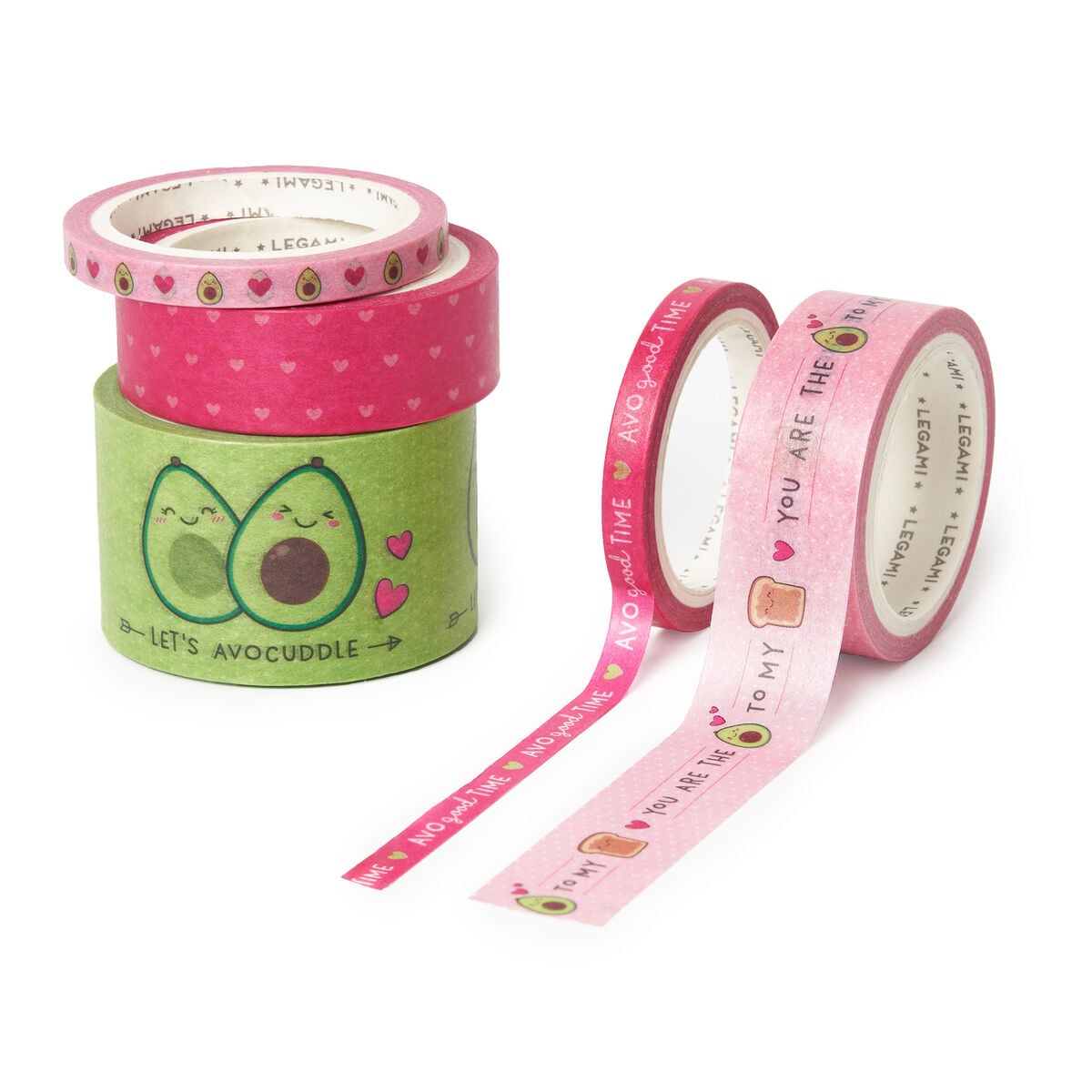 Legami - Juego de 5 cintas adhesivas decorativas con diseño de aguacate - De cinta en cinta