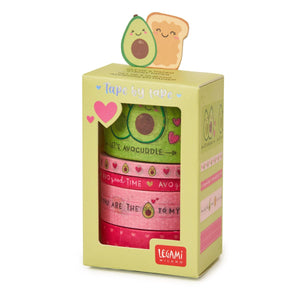 Legami - Juego de 5 cintas adhesivas decorativas con diseño de aguacate - De cinta en cinta