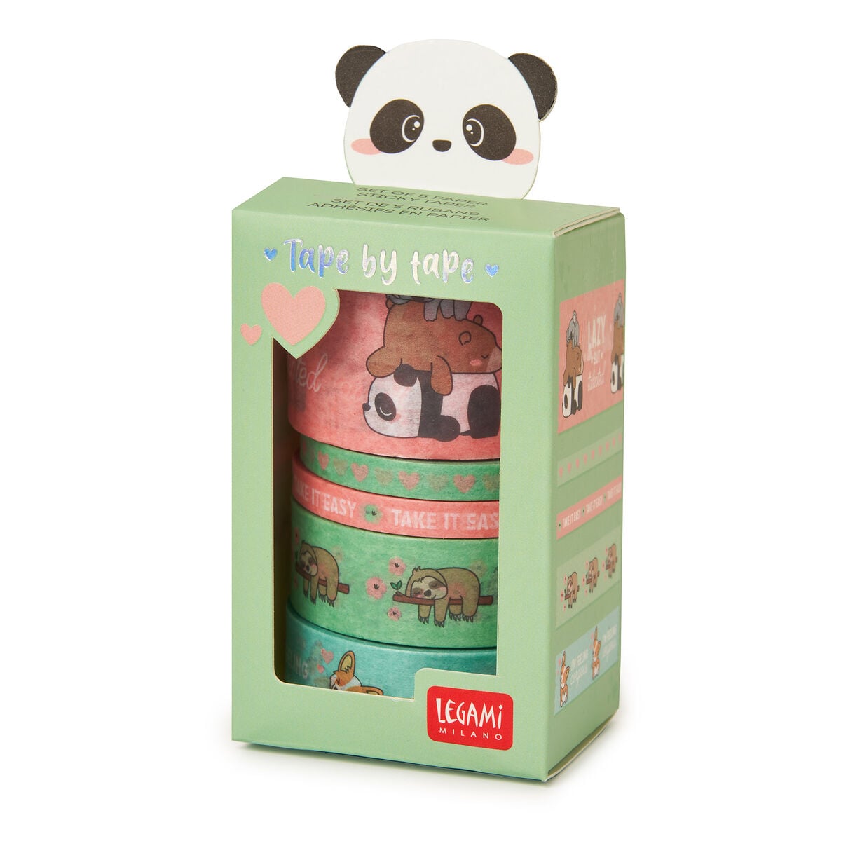 Legami - Set de 5 Cintas Adhesivas Decorativas Cute Animals - De Cinta a Cinta