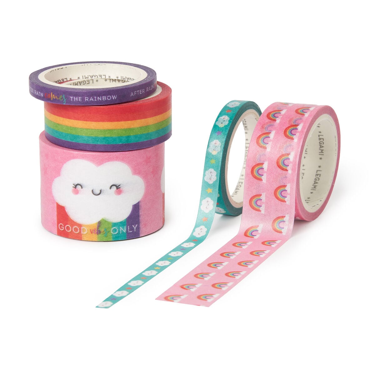 Legami - Set de 5 Cintas Adhesivas Decorativas Rainbow - De Cinta a Cinta