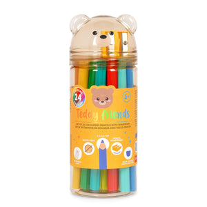 Legami - Juego de 24 lápices de colores con sacapuntas - Teddy Friends
