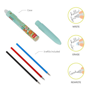 Legami - Bolígrafo de Gel Borrable de 3 Colores - Flores - Equivócate