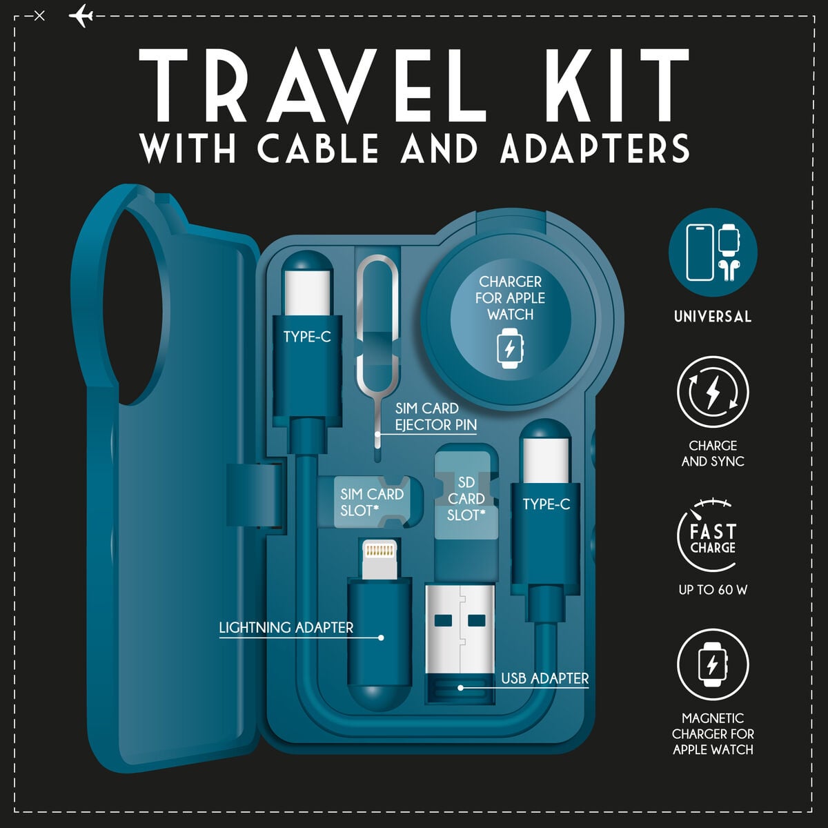 Legami - Kit de viaje con cable y adaptadores