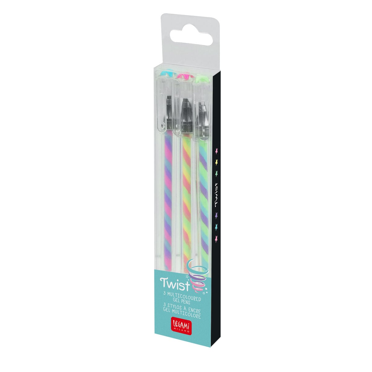 Legami - Juego de 3 bolígrafos de gel multicolor - Twist