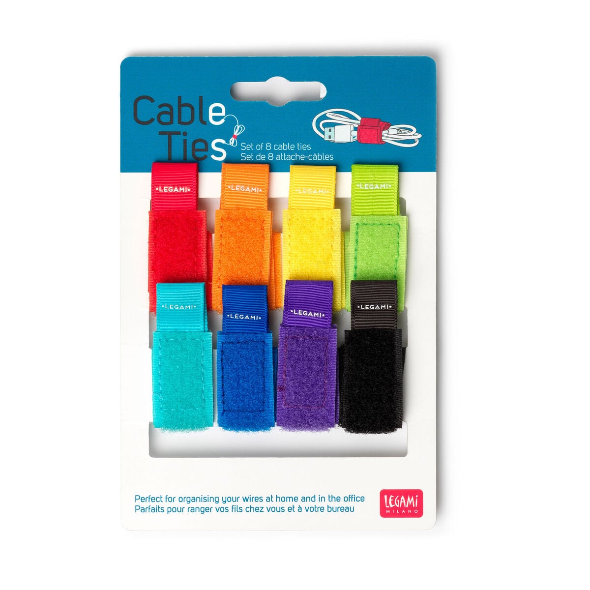 Legami - Juego de 8 bridas para cables