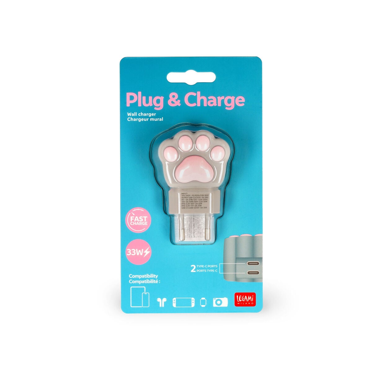 Legami - Cargador de pared Kitty
