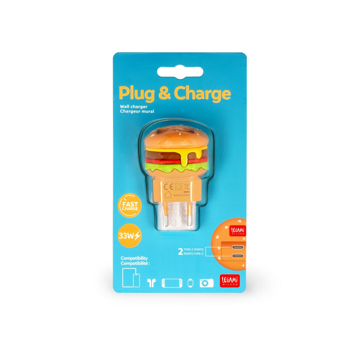 Cargador de pared Legami - Hamburguesa