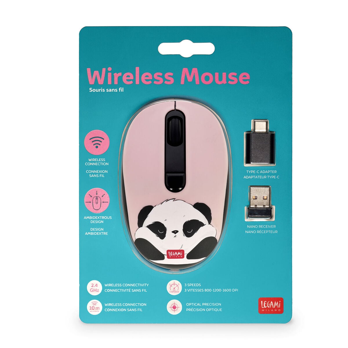 Legami - Ratón inalámbrico Panda - Ratón inalámbrico