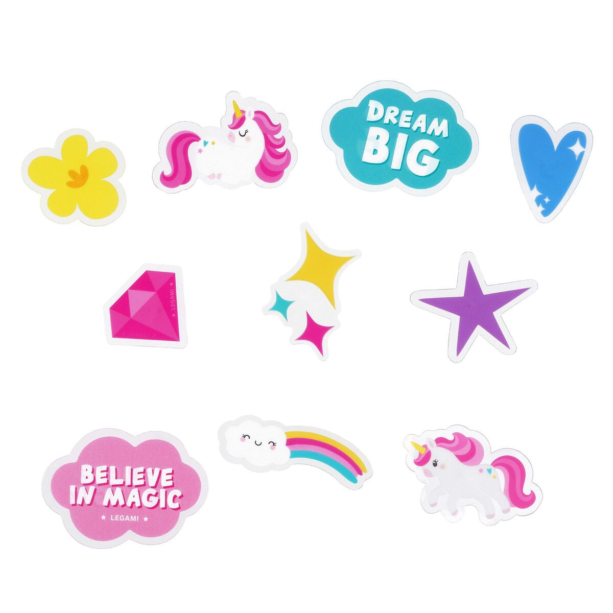 Legami - Juego de 30 decoraciones para radios de bicicleta - Unicornio - ¡Decora tu bici!