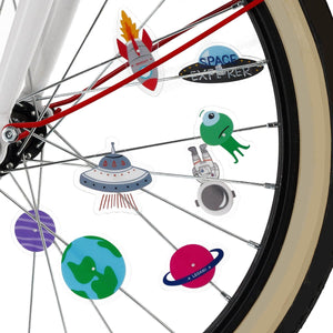 Legami - Set de 30 decoraciones para radios de bicicleta - Espacio - ¡Personaliza tu bici!