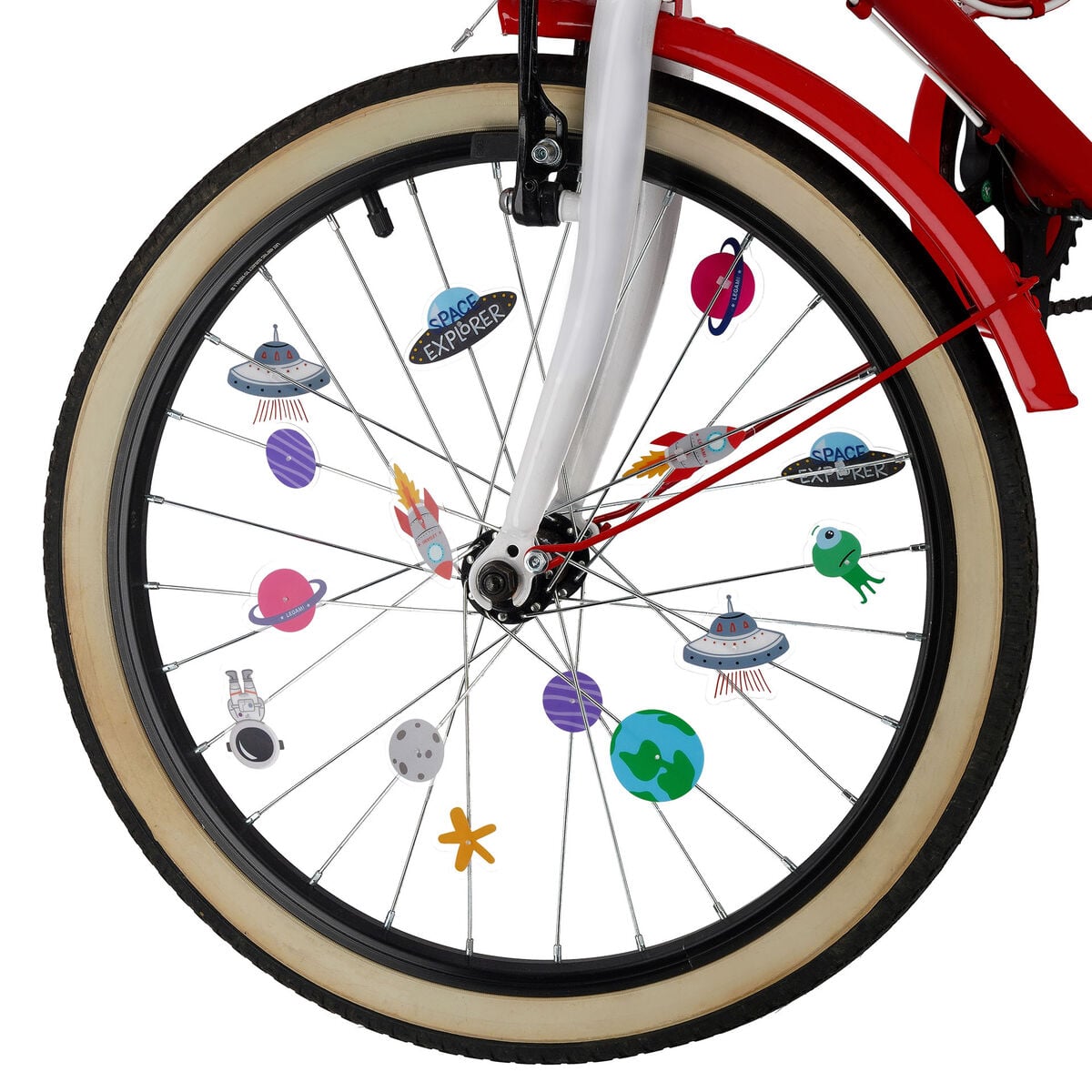 Legami - Set de 30 decoraciones para radios de bicicleta - Espacio - ¡Personaliza tu bici!