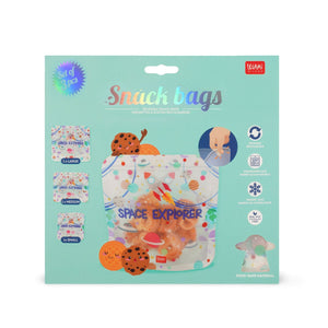 Legami - Set de 3 Bolsas Reutilizables para Snacks - Espacio - Snack Bags
