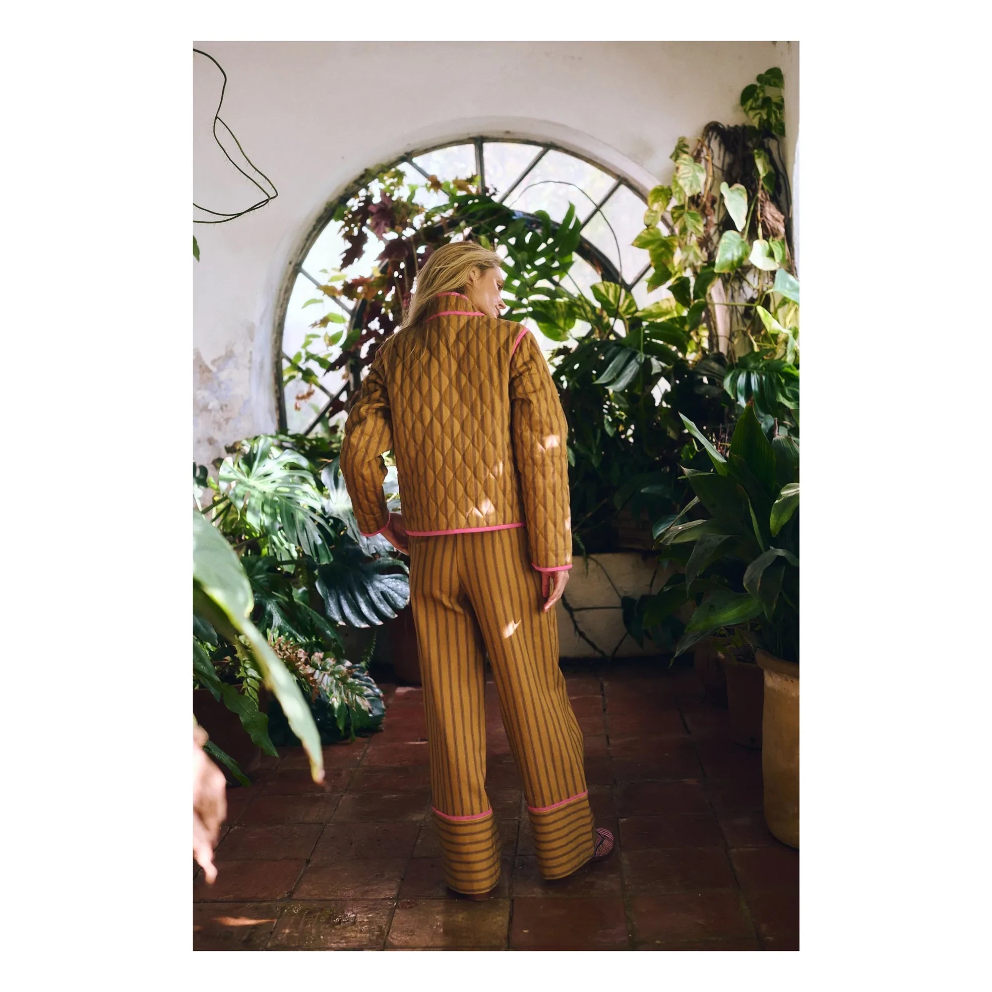 Maria de la Orden - Chaqueta de algodón a rayas Jupiter | Mostaza