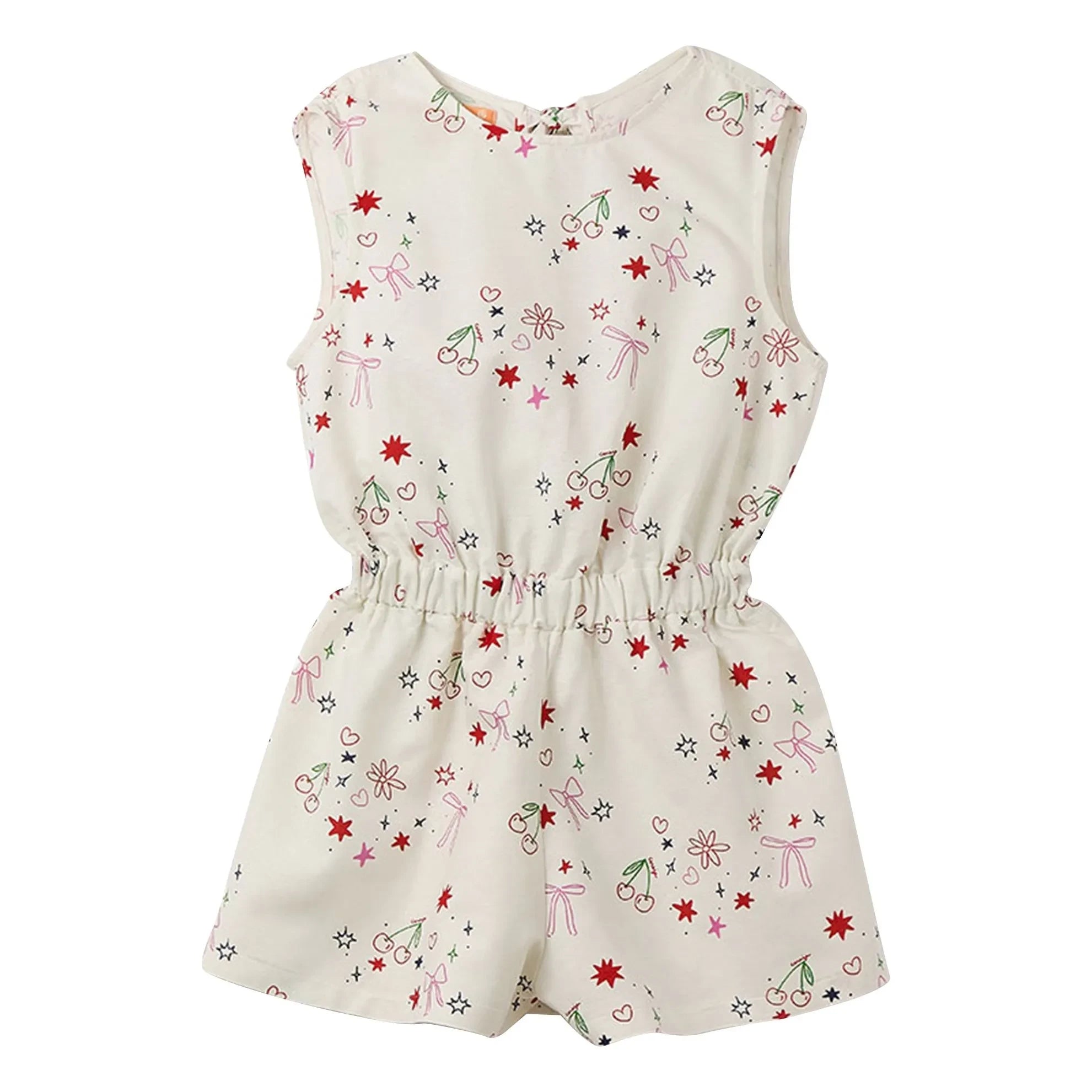 Fabula - Mono corto de popelina con estampado de cerezas | Blanco