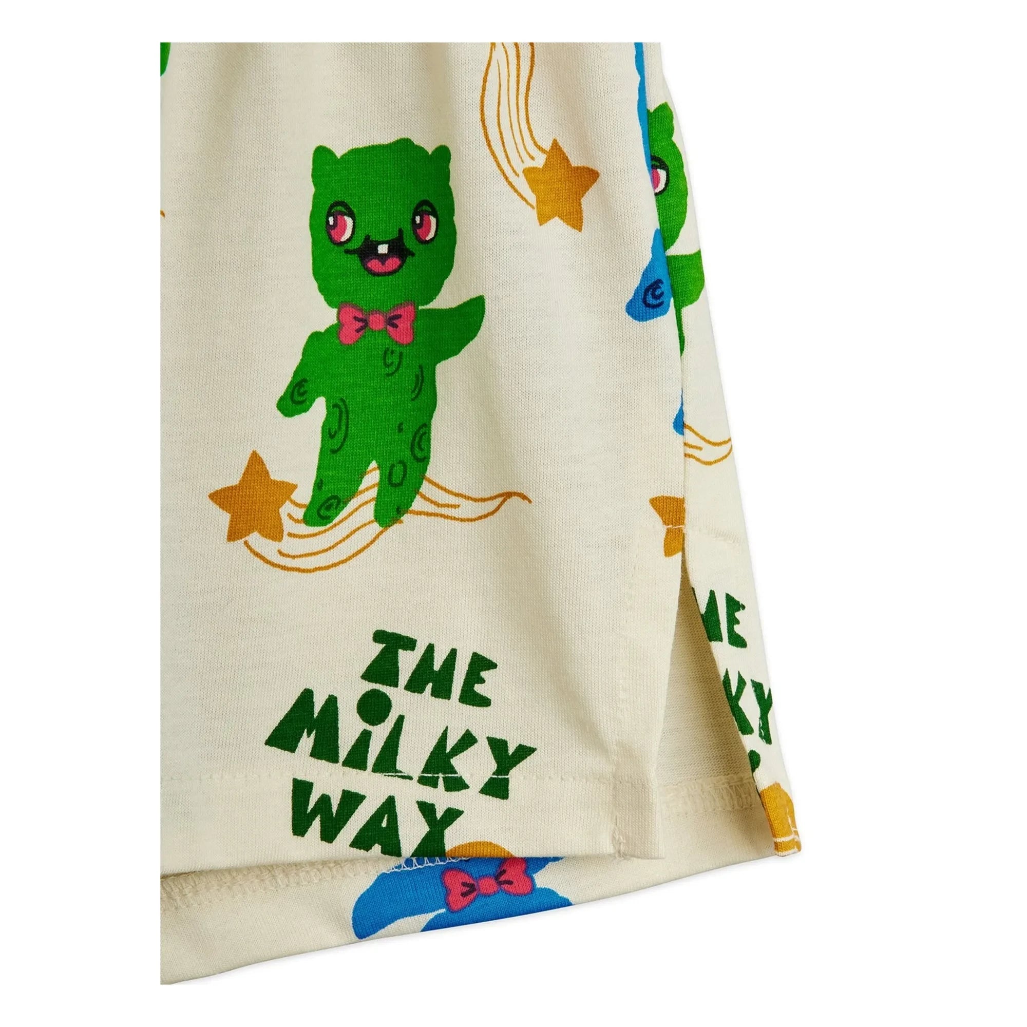 Mini Rodini - Pantalones Cortos de Algodón Orgánico Aliens | Crudo