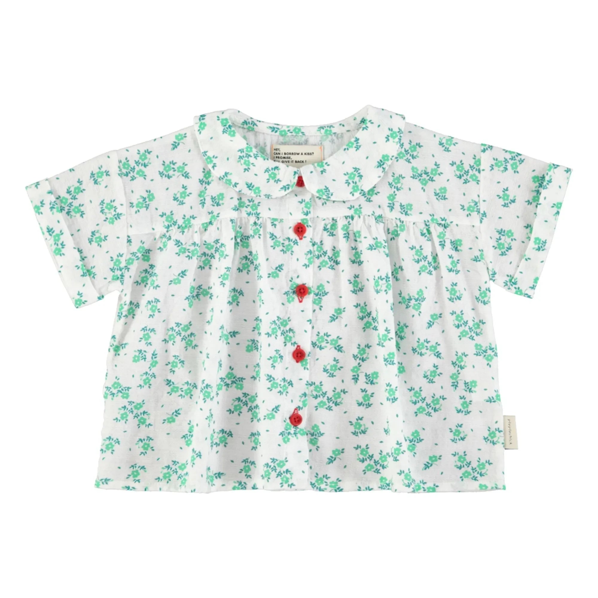 Piupiuchick - Camisa de algodón orgánico con estampado floral | Blanca