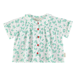 Piupiuchick - Camisa de algodón orgánico con estampado floral | Blanca