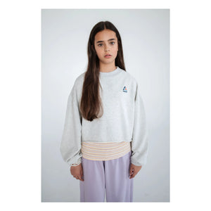 Repose AMS - Sudadera Corta de Algodón Orgánico | Gris Mélange