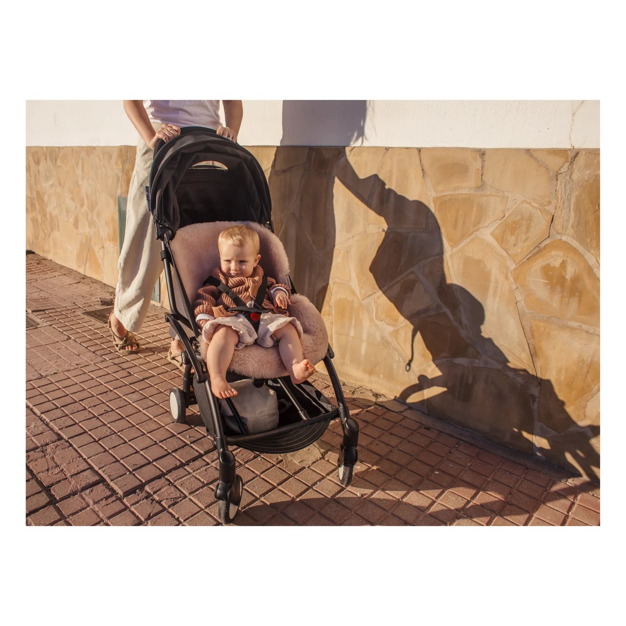 BINIBAMBA - Piel de cordero para cochecito y portabebés - 68x44 cm | Rosa