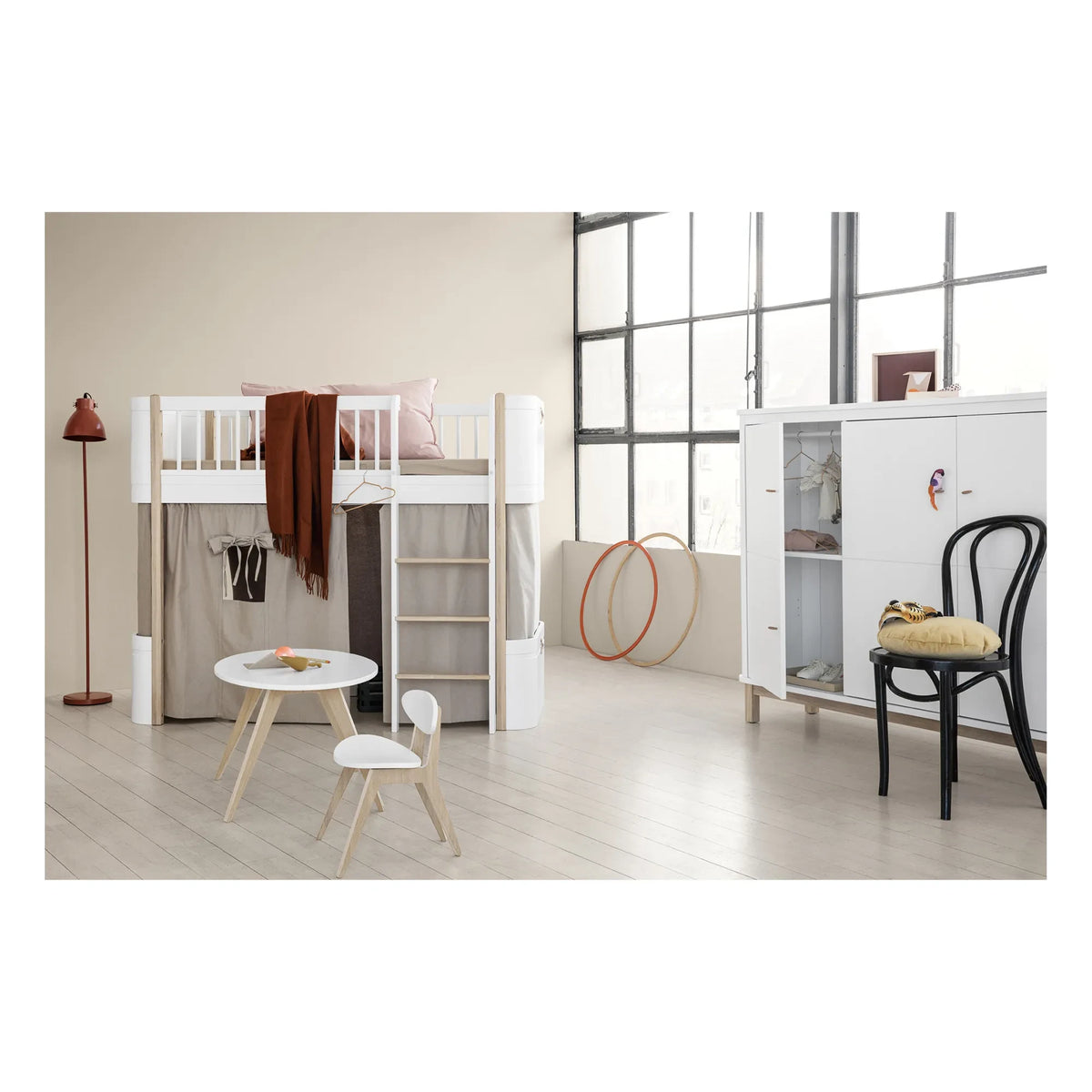 Oliver Furniture - Cortina de Cama para Cama Mini+ | Gris