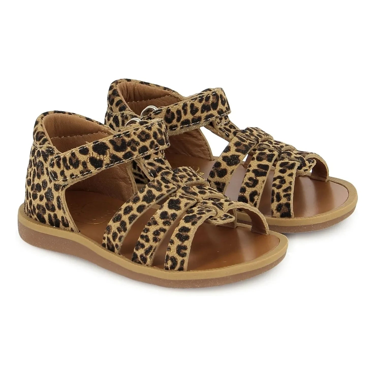 Pom d'Api - Sandalias de Leopardo con Correa Poppy | Marrón