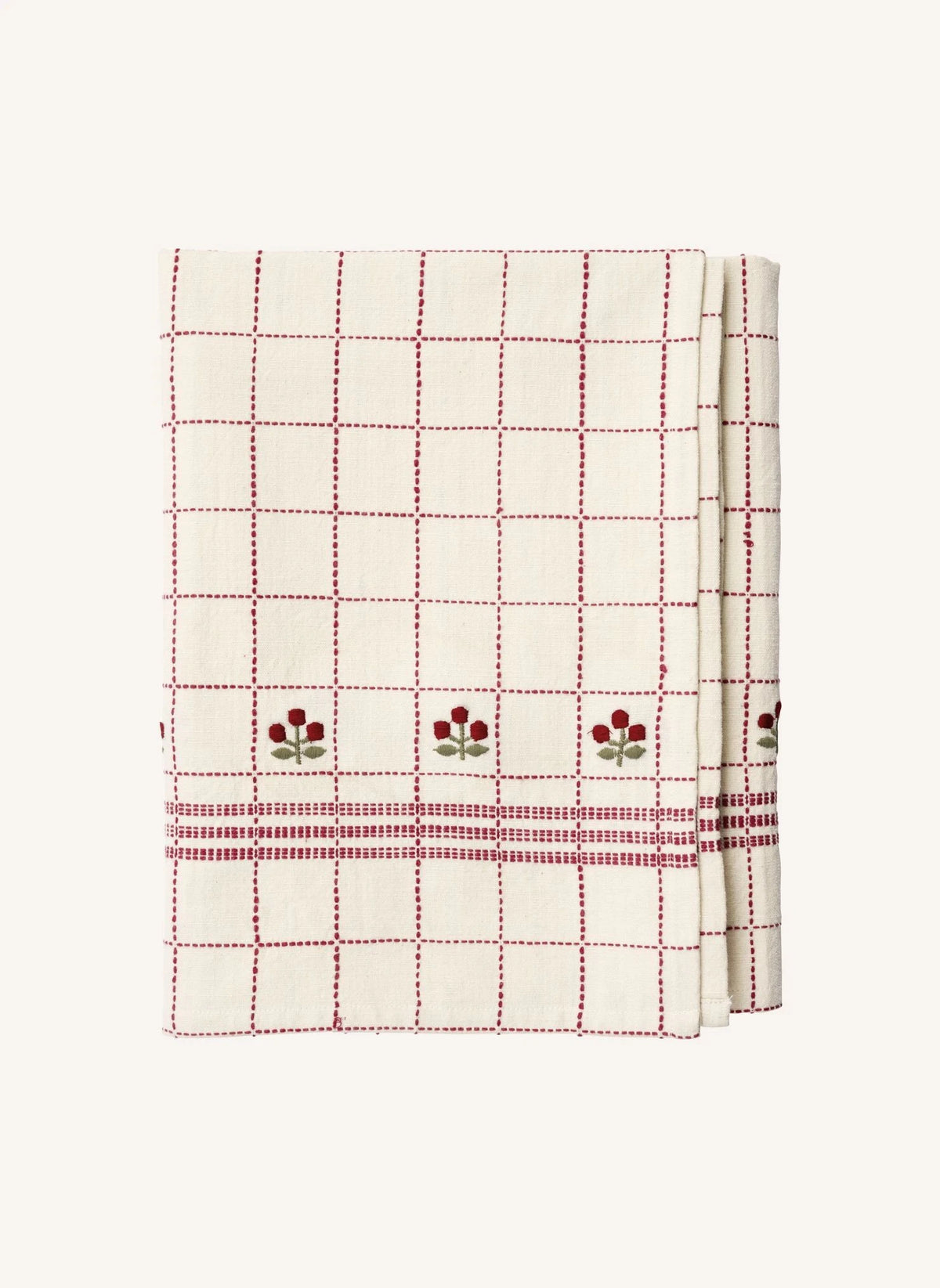 Madam Stoltz - Mantel bordado | Rojo