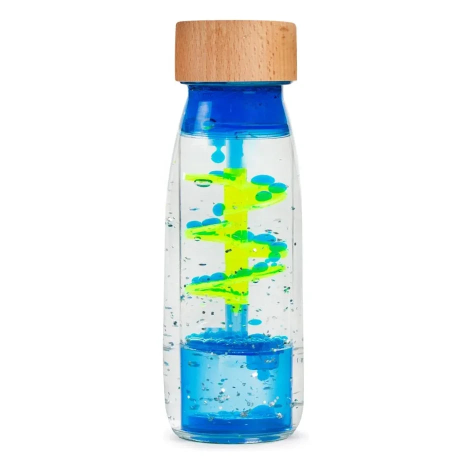 Petit Boum - Botella sensorial espiral | Azul