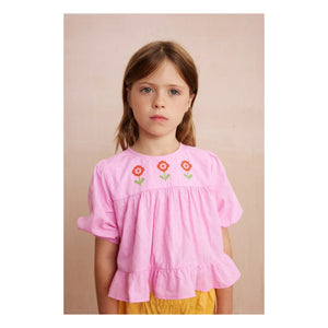 Hello Simone - Lisette İşlemeli Bluz | Pembe