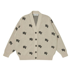 Main Story - Cardigan de algodón orgánico con monograma | Crudo
