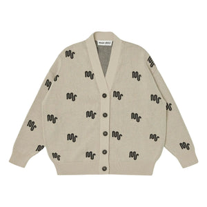Main Story - Cardigan de algodón orgánico con monograma | Crudo