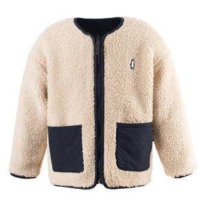 Gosoaky - Chaqueta sherpa de doble cara Leona dormida | Beige